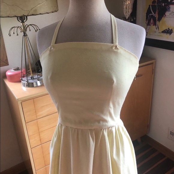 SOLD Vintage 1950s Style Dress Yellow Sundress S M - Picture 3 of 6